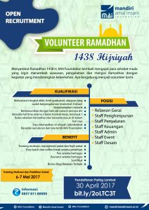 Open Recruitment, volunteer, ramadhan, mai foundation